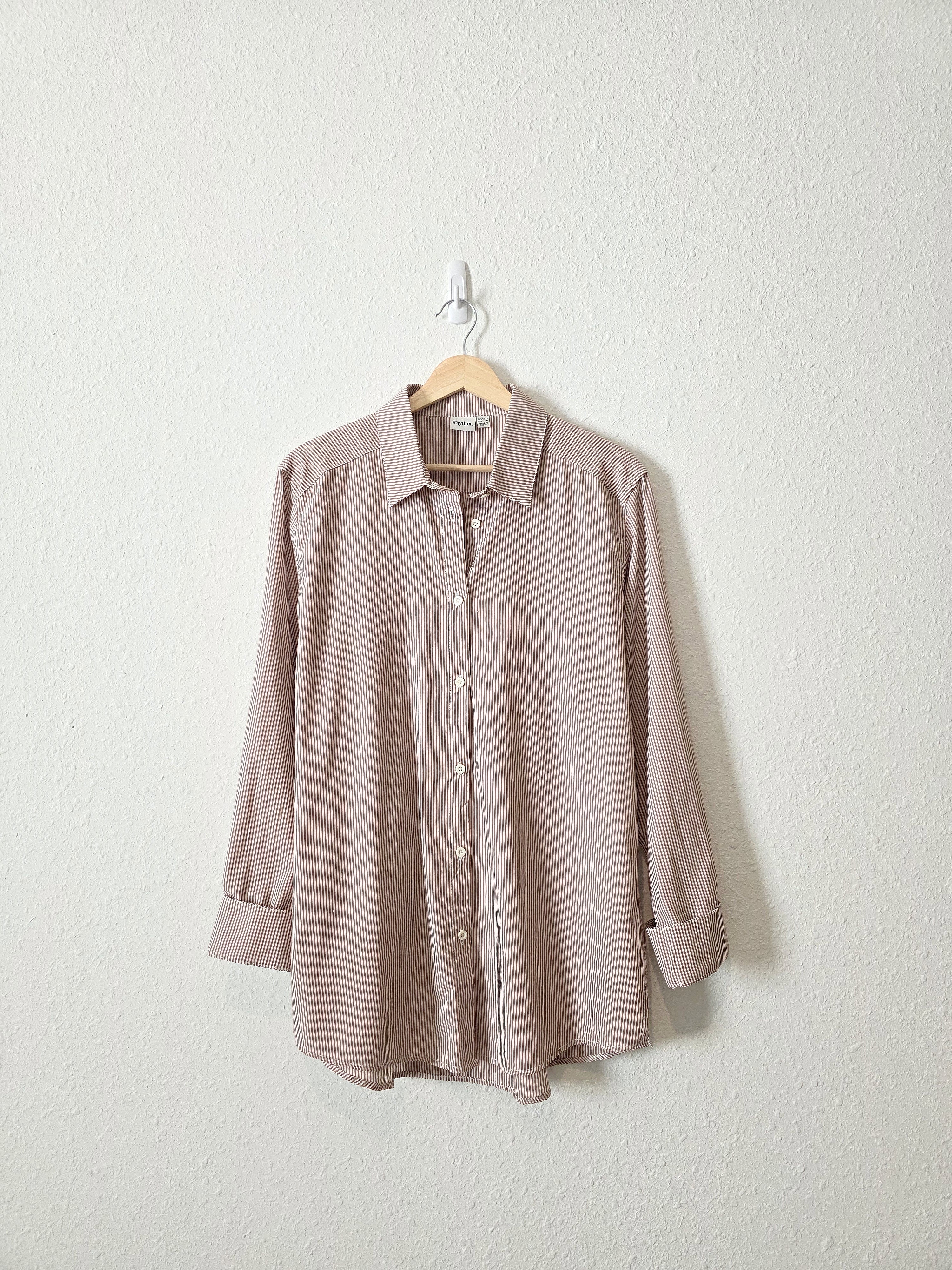 Rhythm Cotton Striped Button Up (M)