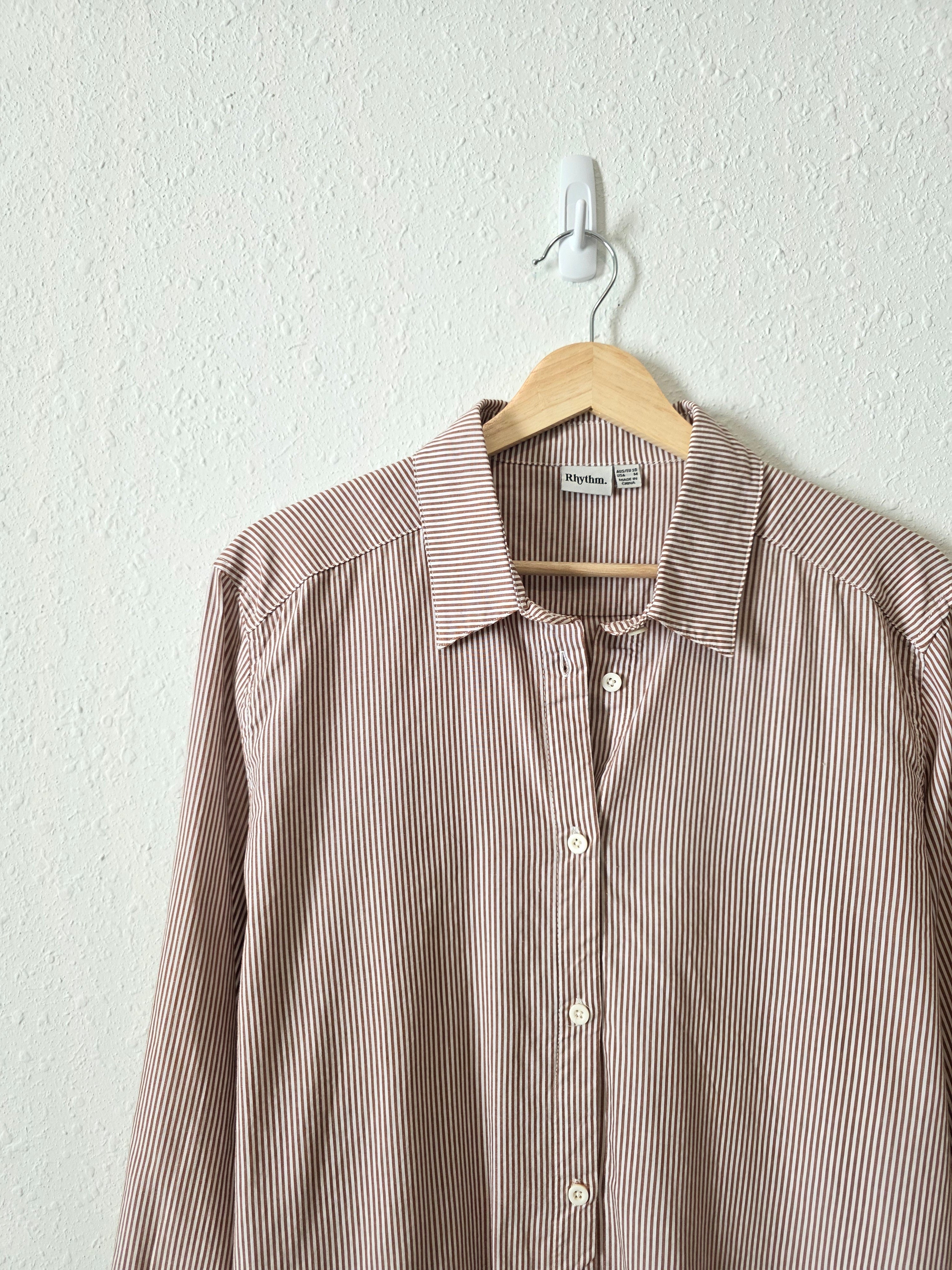 Rhythm Cotton Striped Button Up (M)