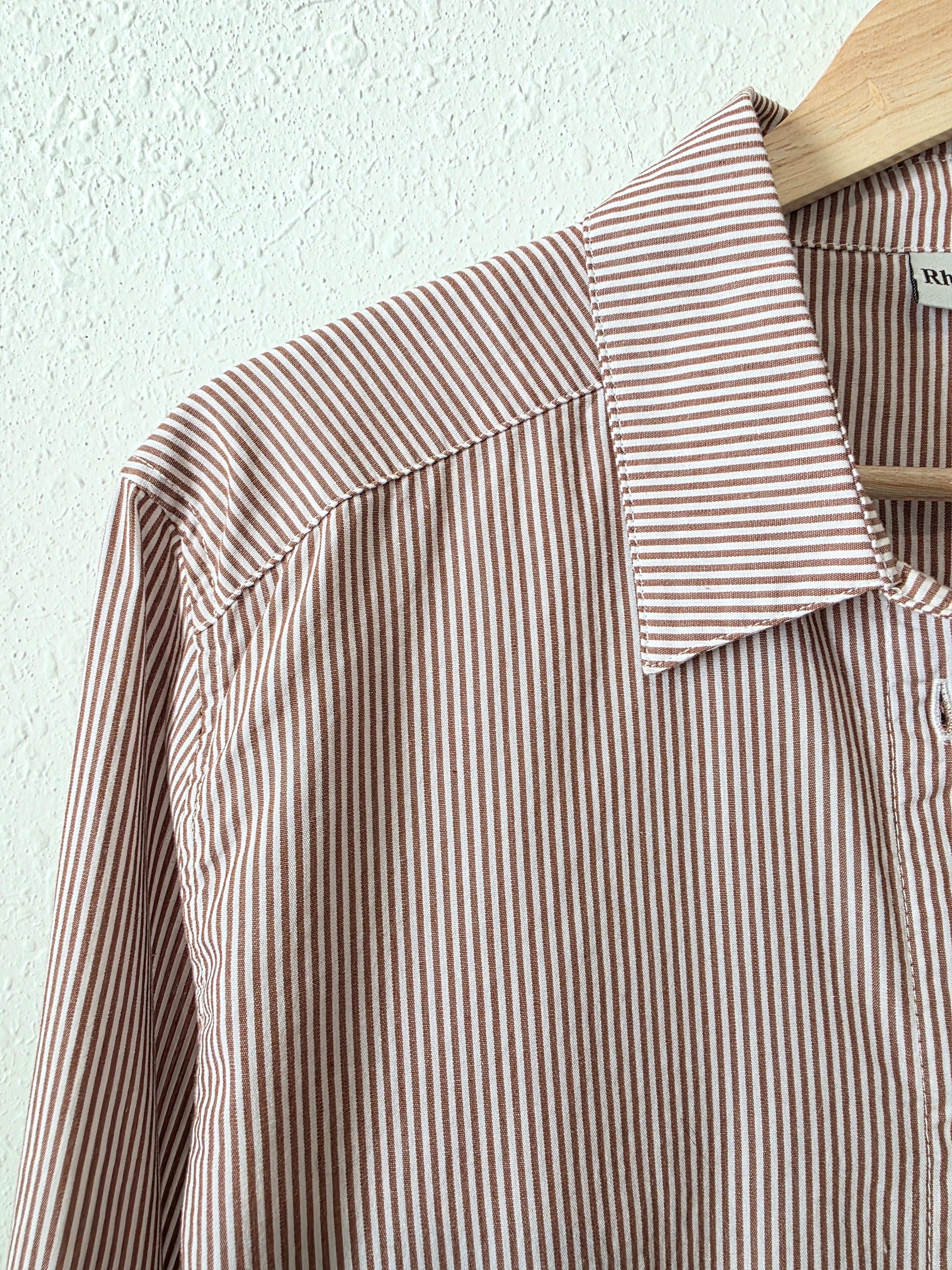 Rhythm Cotton Striped Button Up (M)