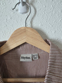 Rhythm Cotton Striped Button Up (M)