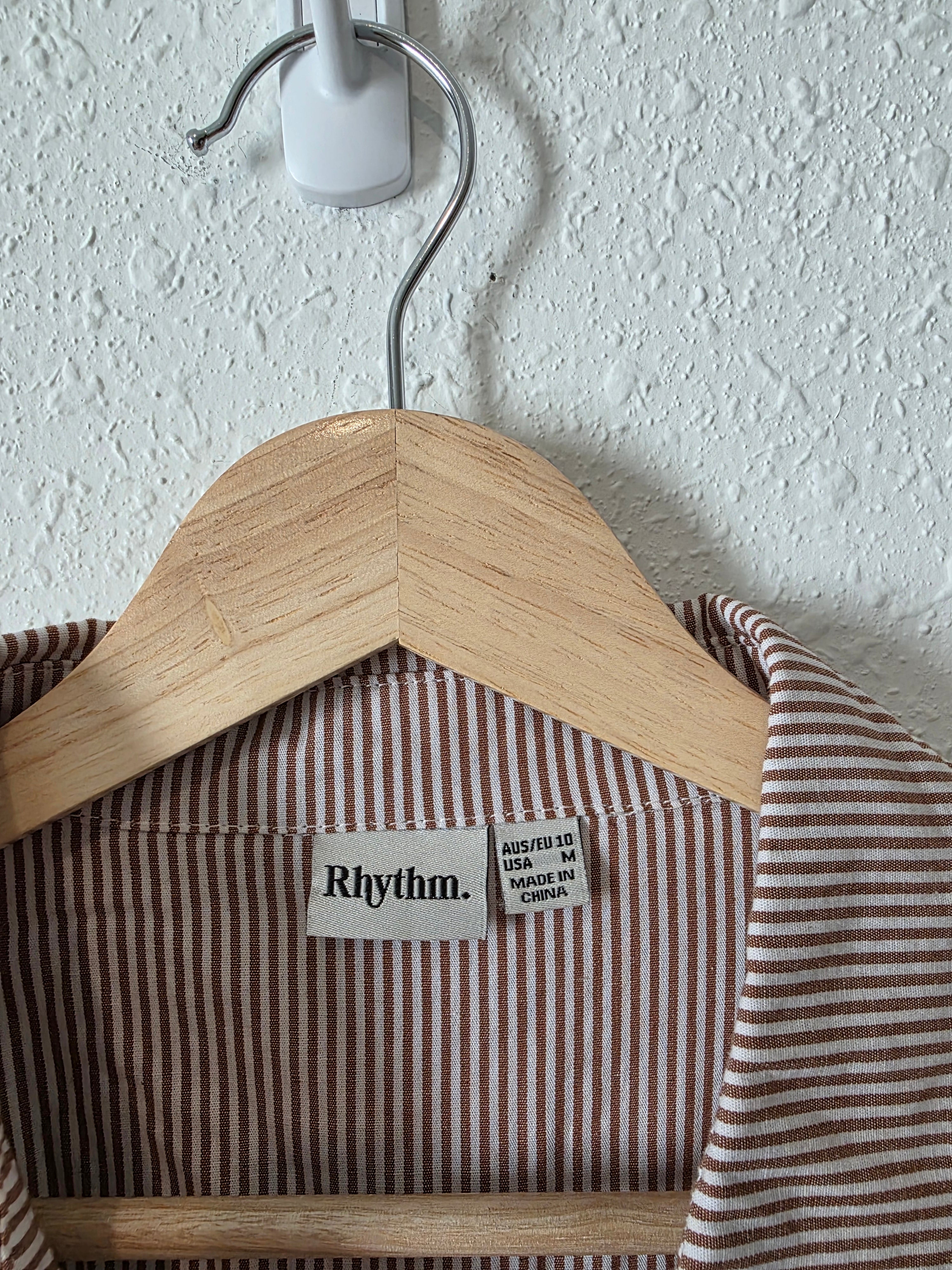 Rhythm Cotton Striped Button Up (M)
