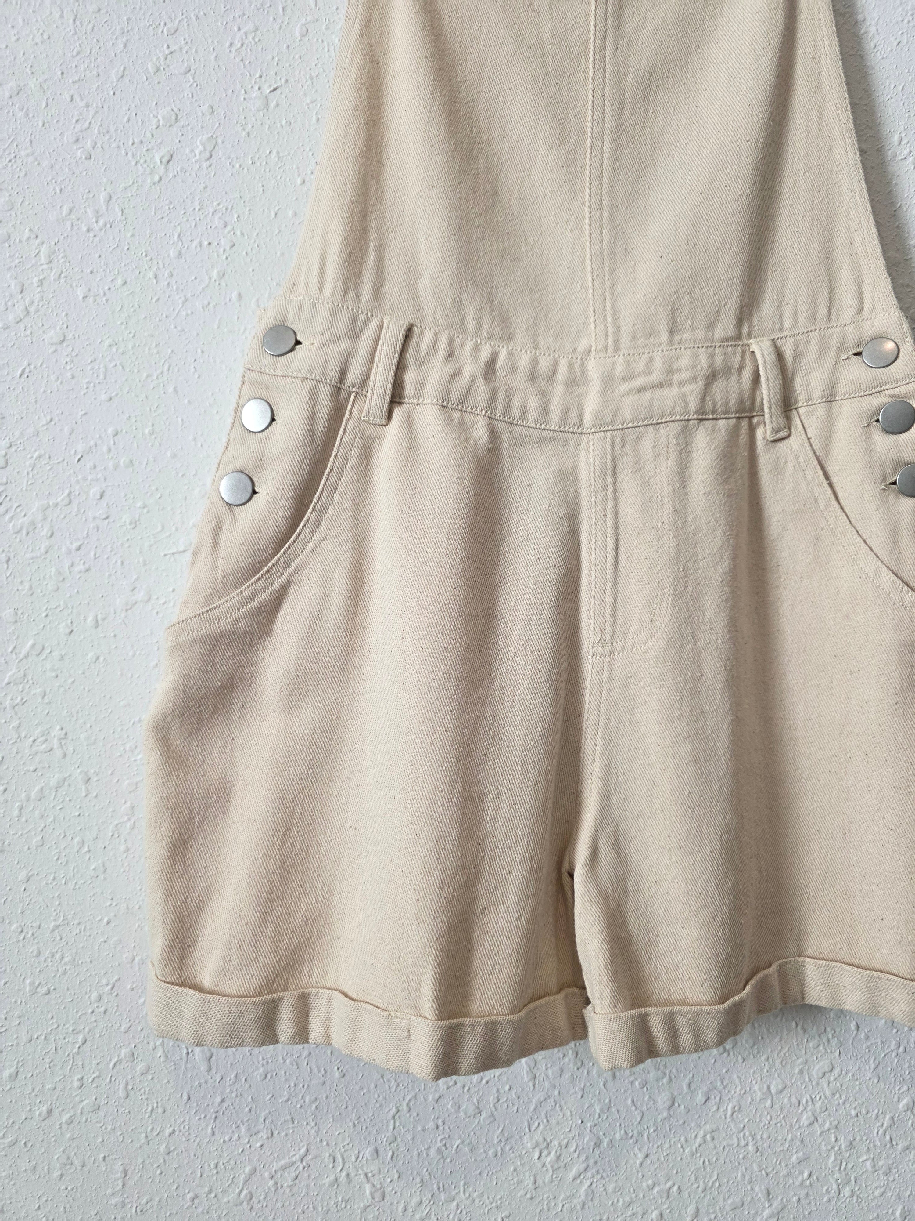 Hyfve Ecru Denim Shortalls (XS)