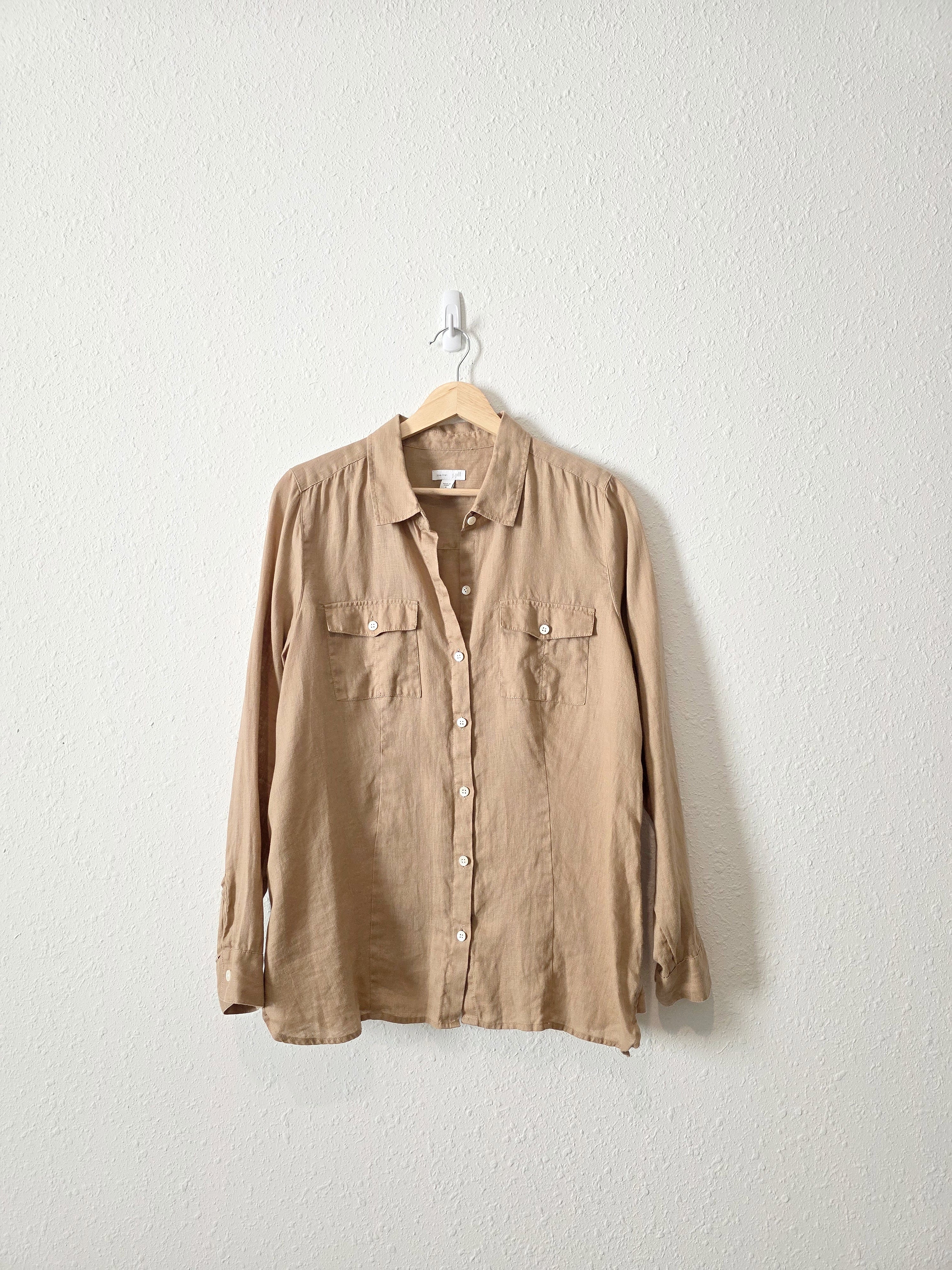 Brown Linen Button Up (M)