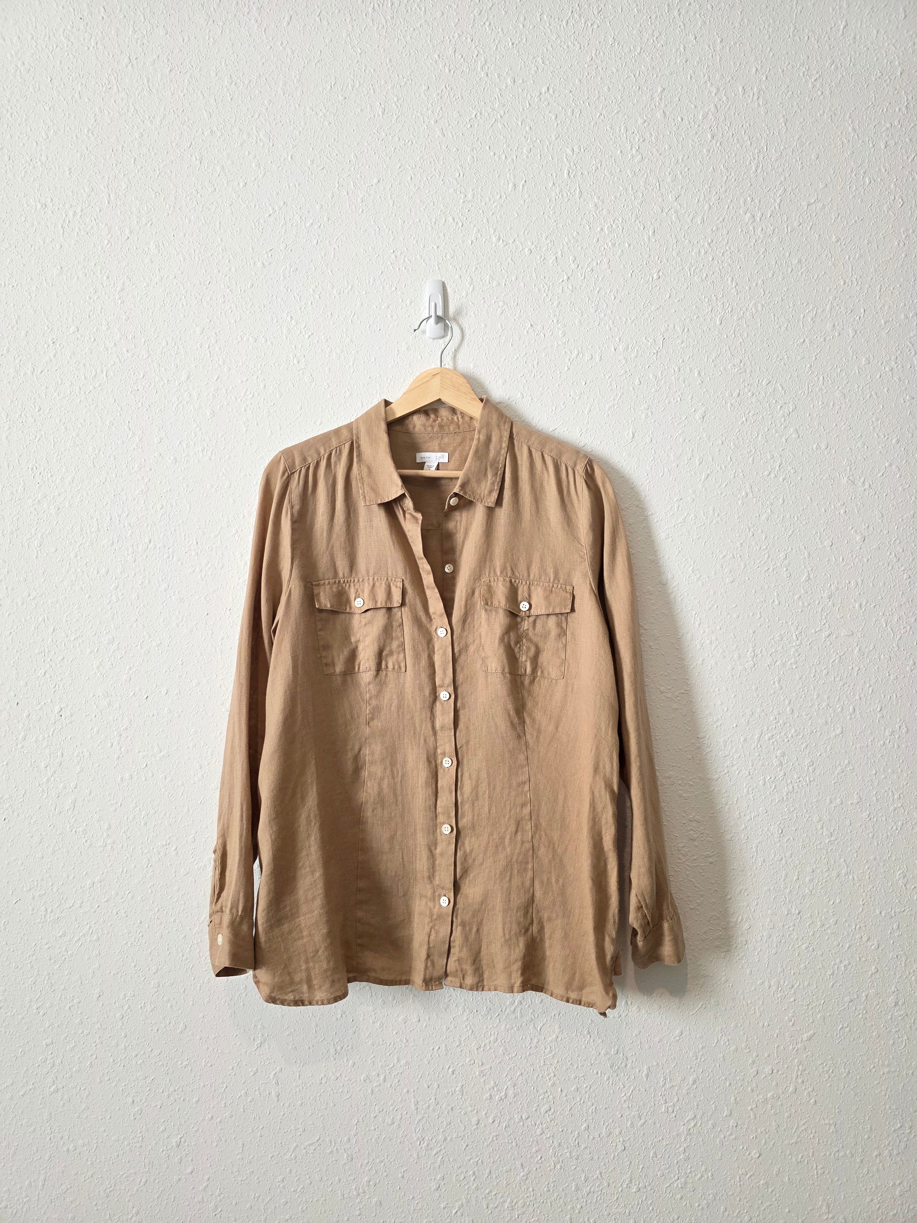 Brown Linen Button Up (M)