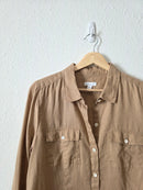 Brown Linen Button Up (M)