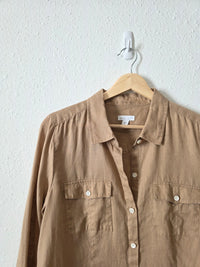 Brown Linen Button Up (M)