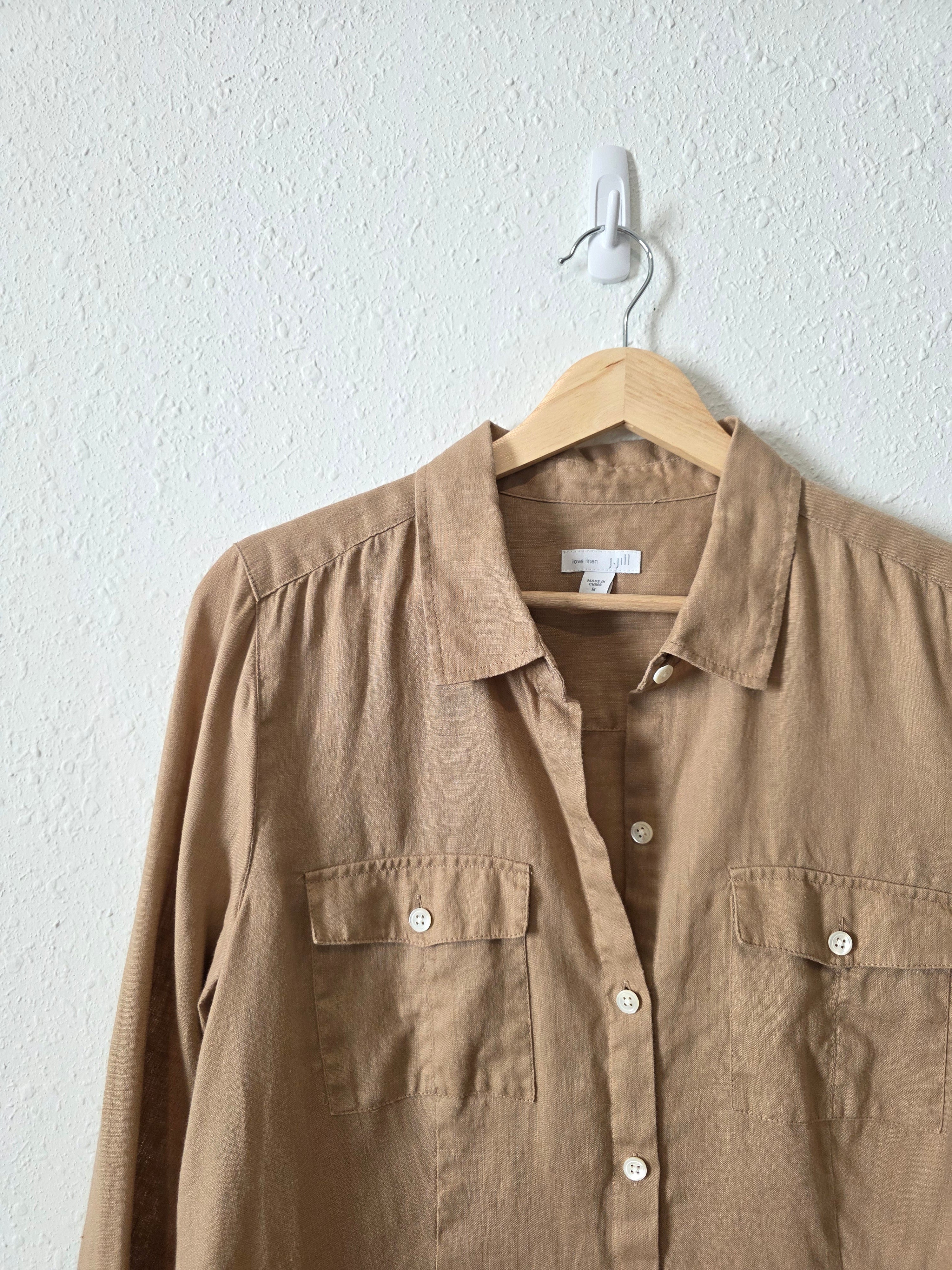 Brown Linen Button Up (M)