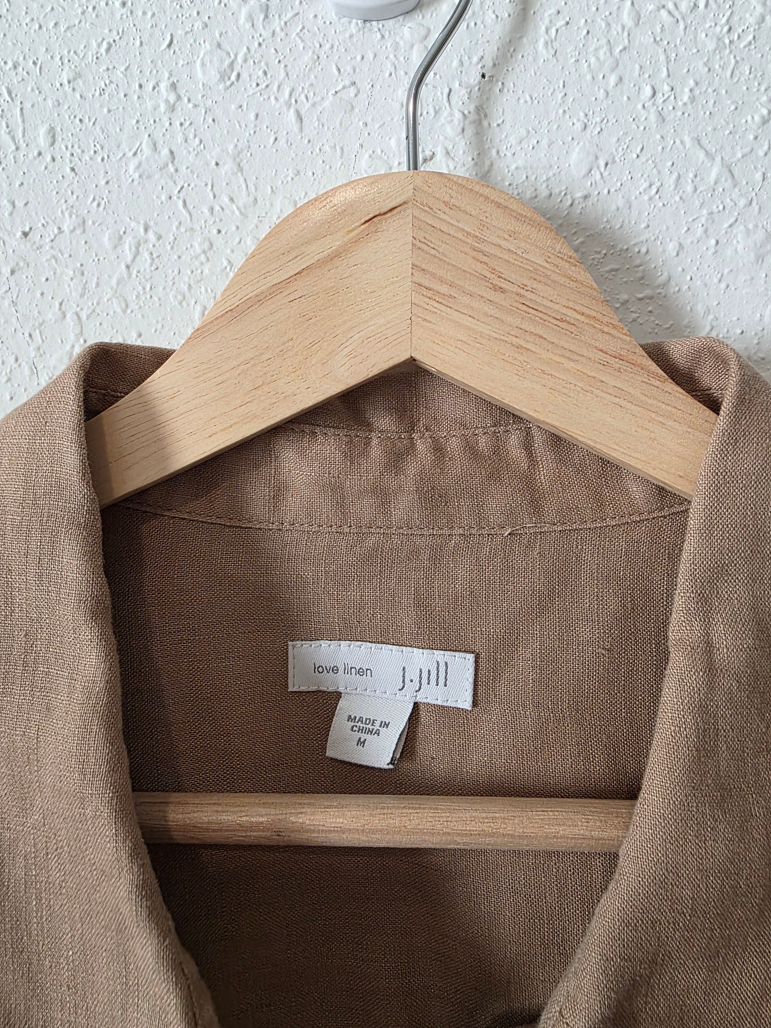Brown Linen Button Up (M)
