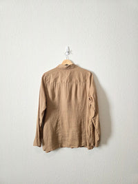 Brown Linen Button Up (M)