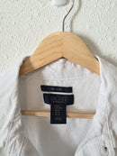 White Boxy Linen Button Up (M)