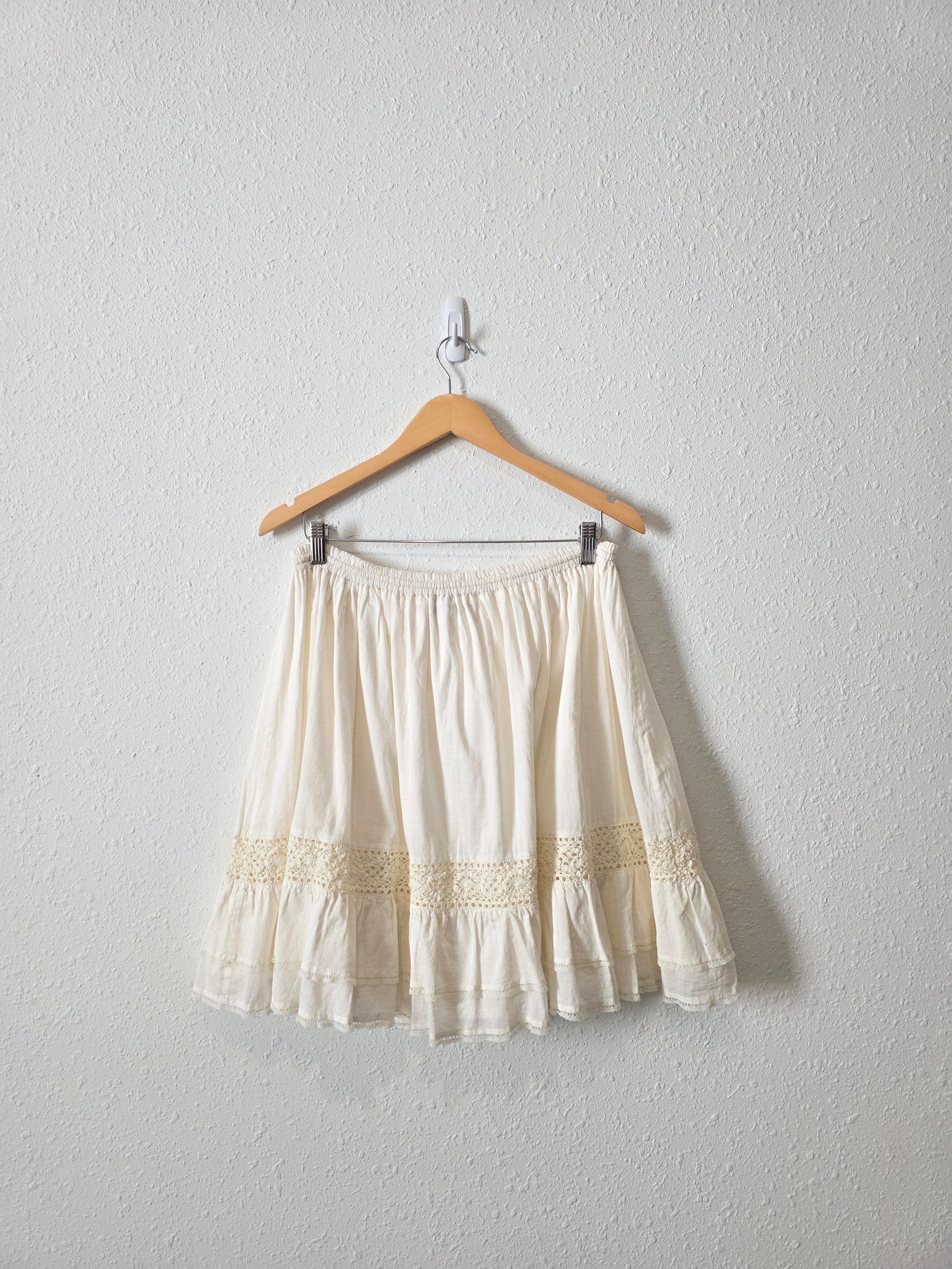 Vintage Cream Mini Skirt (M)