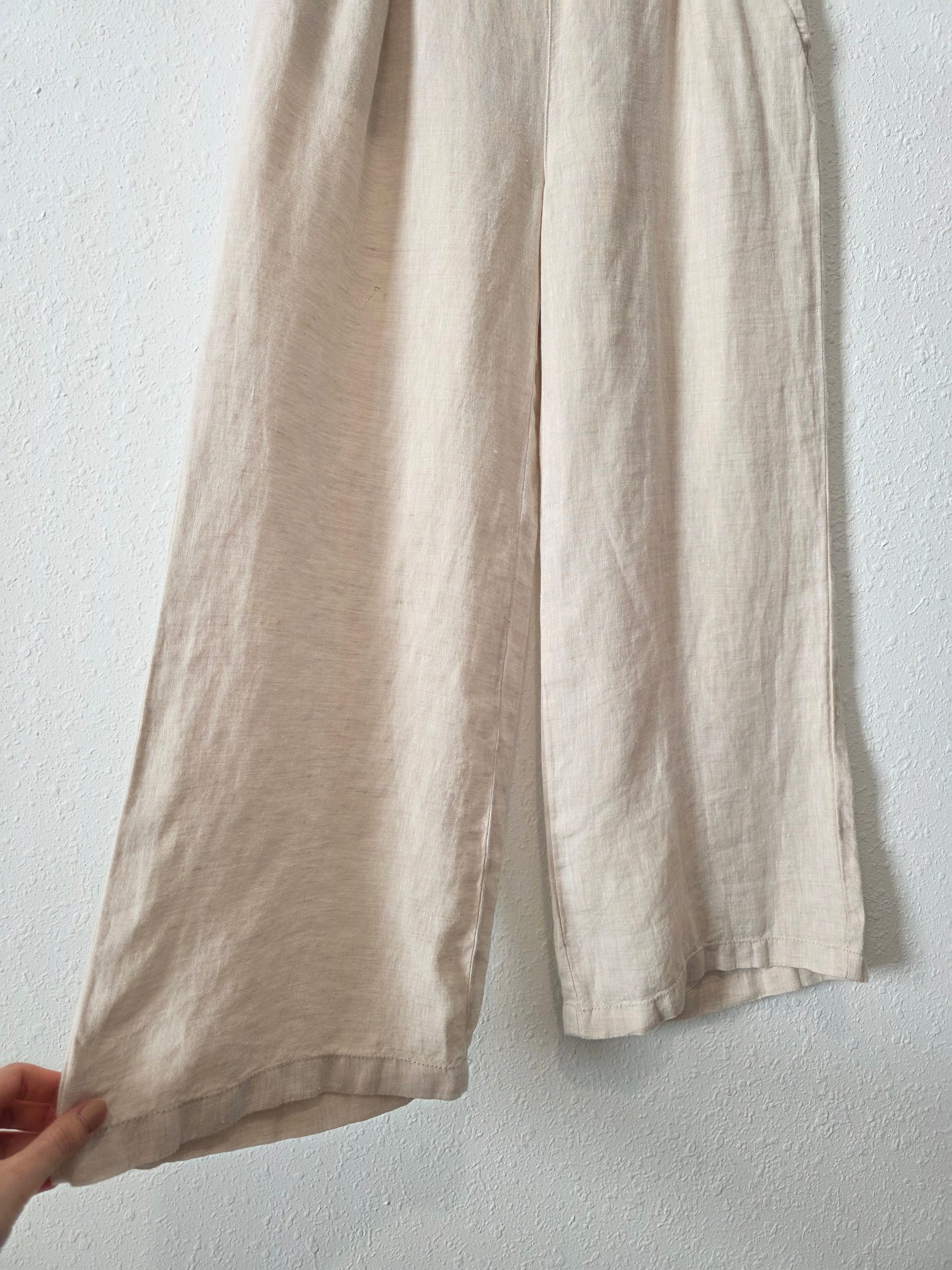 Wide Leg Linen Pants (S)