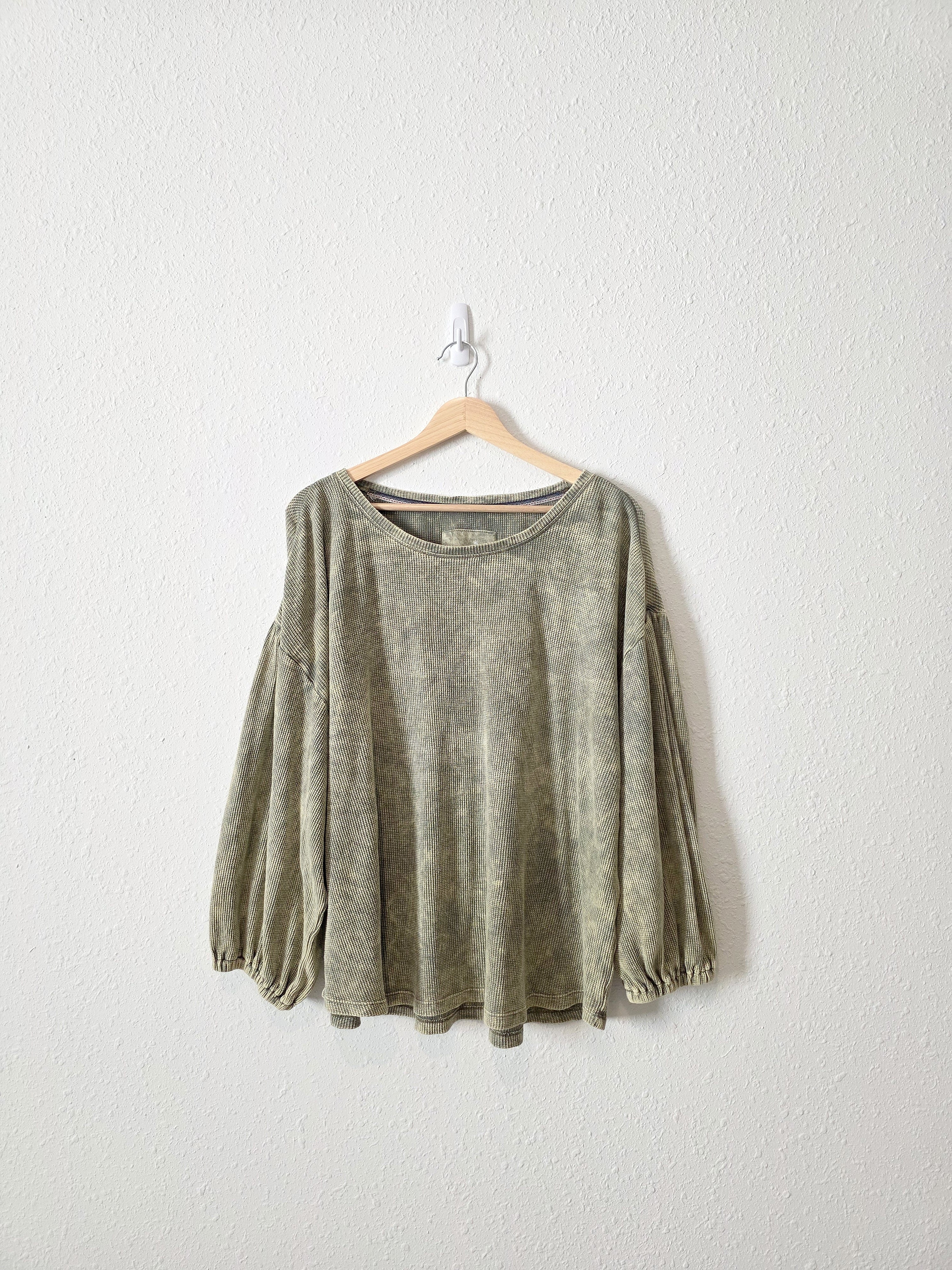 Anthropologie Puff Sleeve Thermal Top (XL)