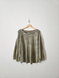 Anthropologie Puff Sleeve Thermal Top (XL)
