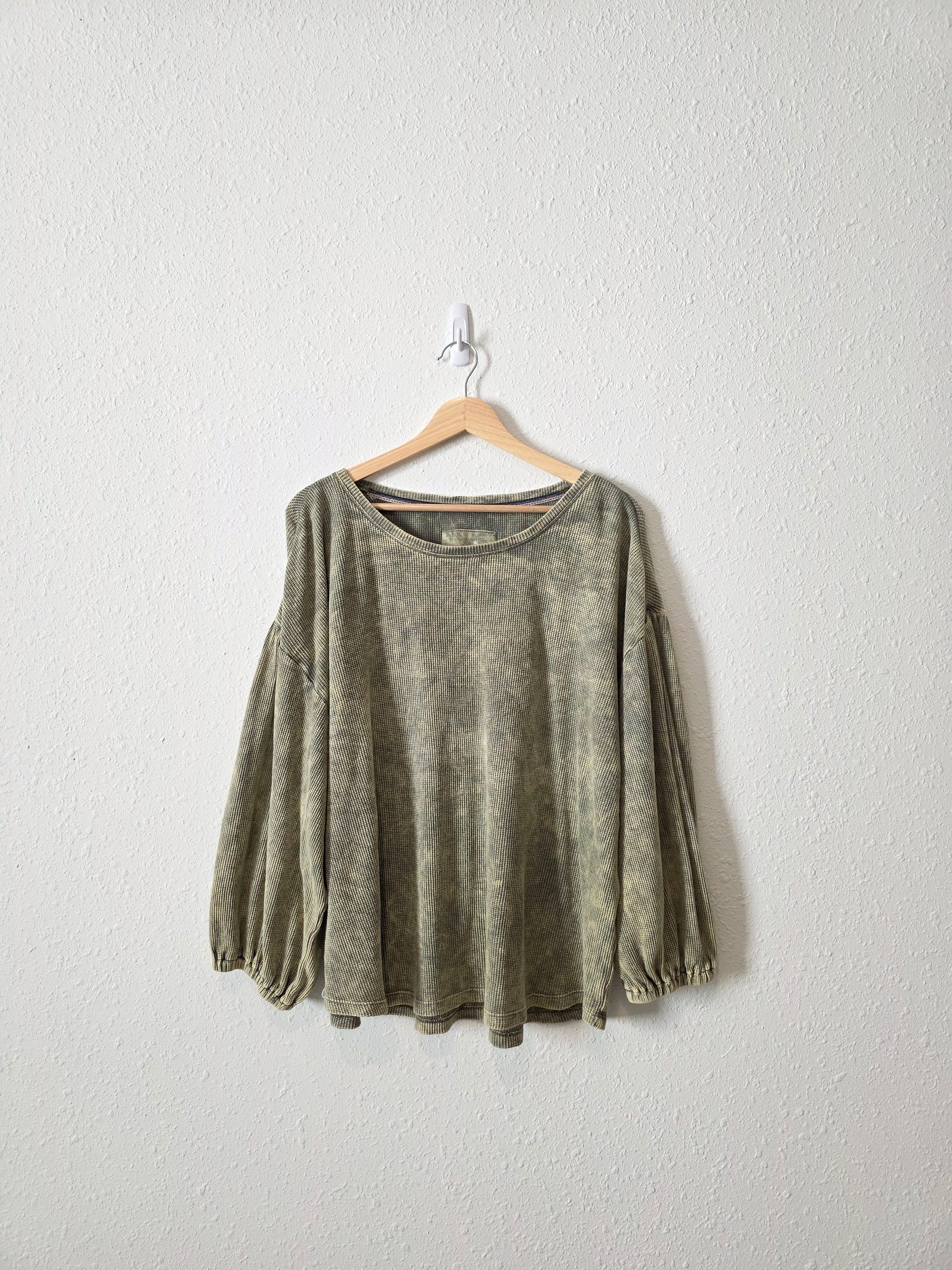 Anthropologie Puff Sleeve Thermal Top (XL)