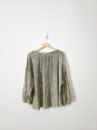 Anthropologie Puff Sleeve Thermal Top (XL)