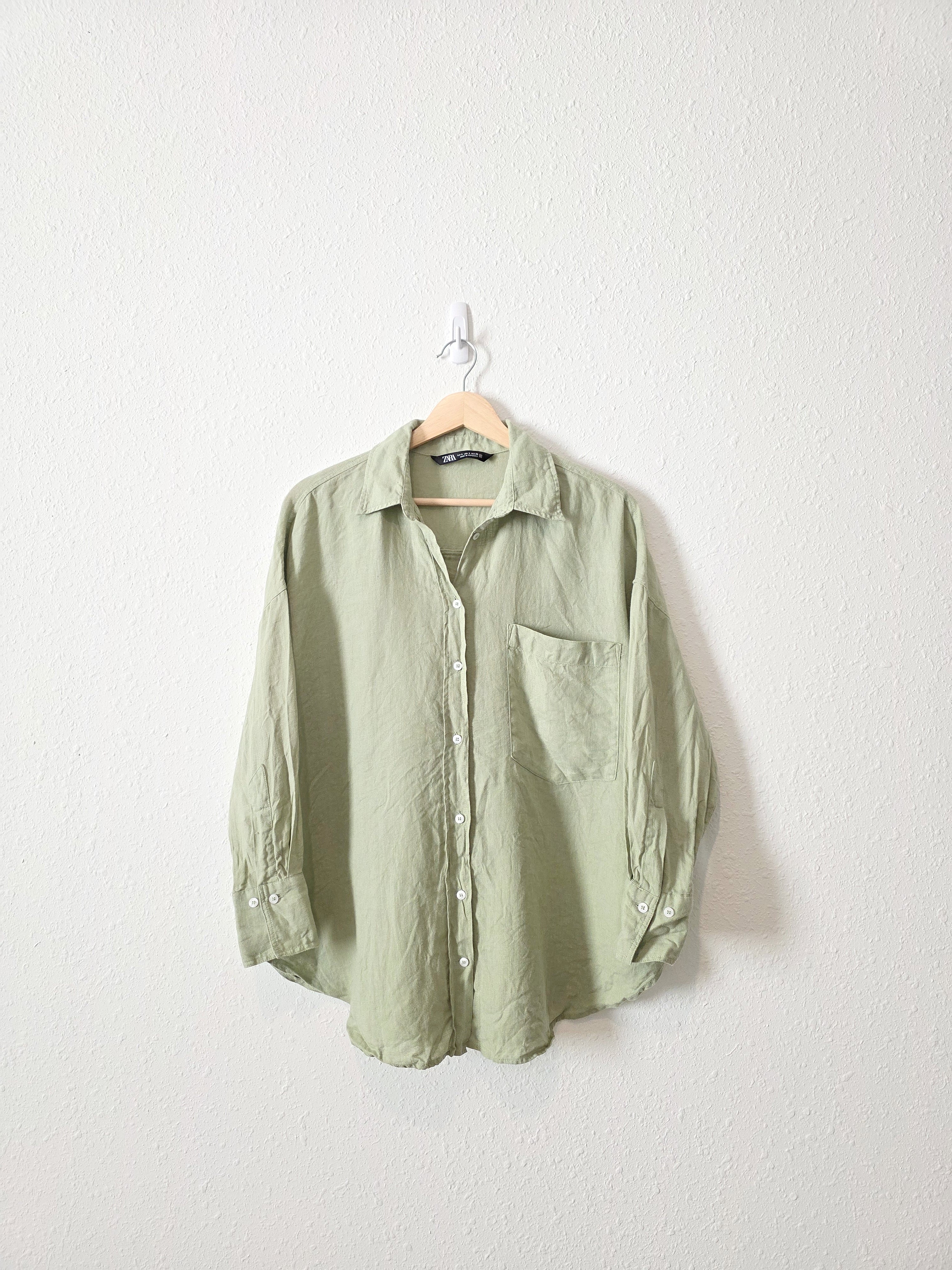 Zara Oversized Linen Button Up (S)