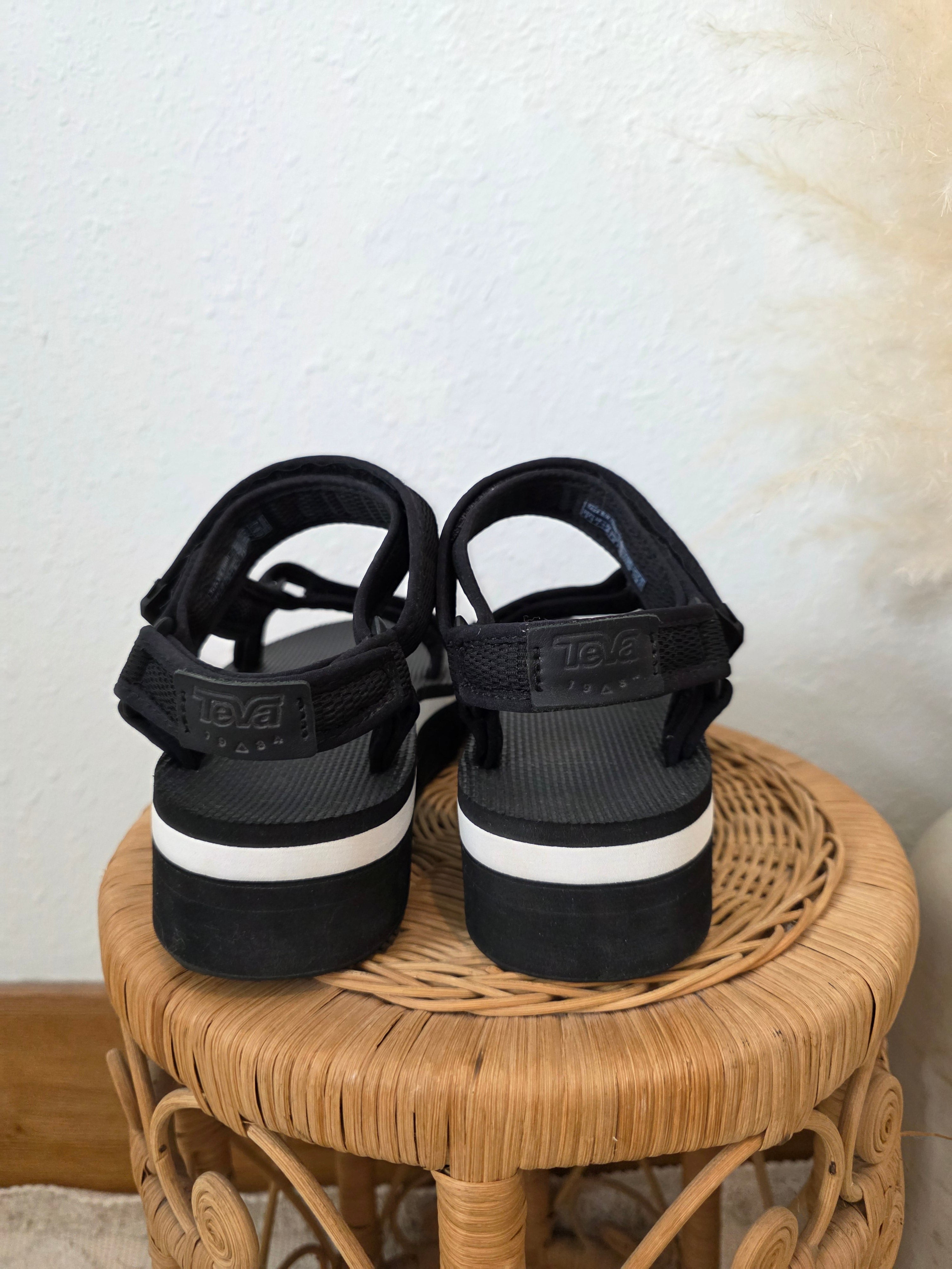 Teva Black Platform Sandals (9)