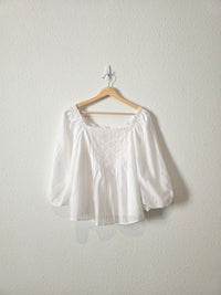 White Puff Sleeve Blouse (S)