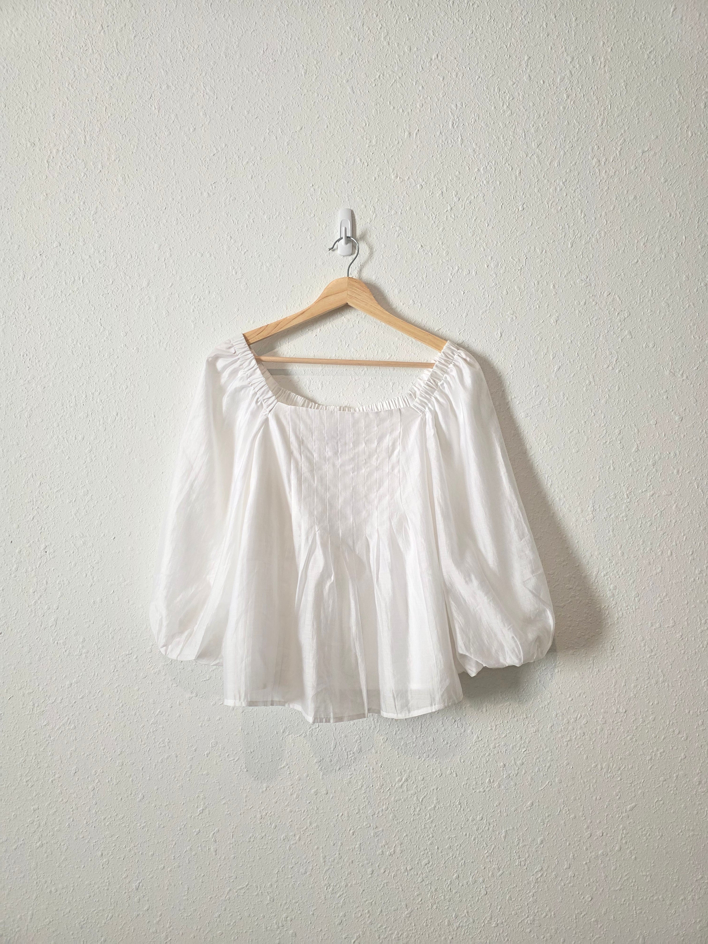 White Puff Sleeve Blouse (S)