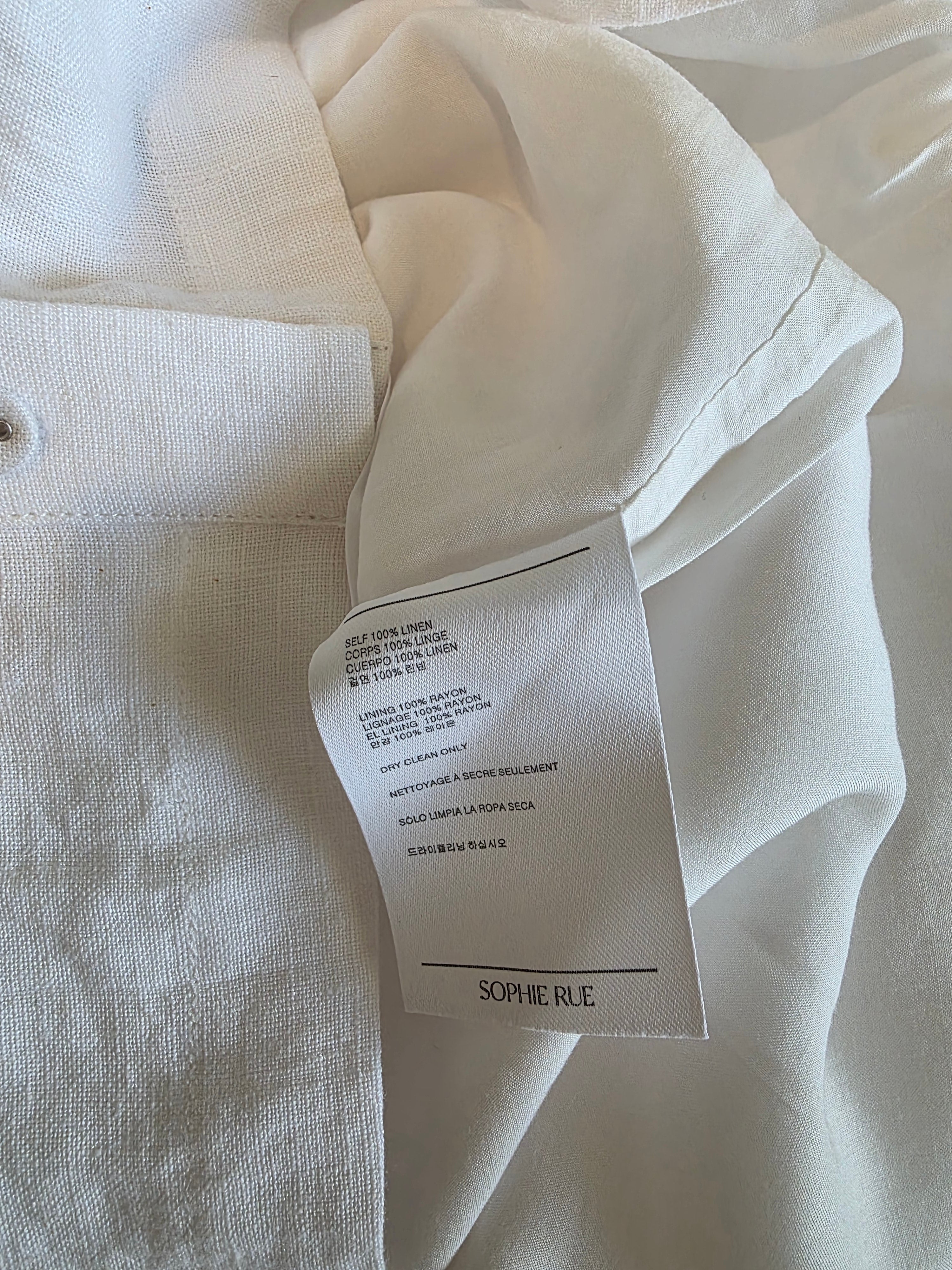 NEW White Linen Mini Dress (M)