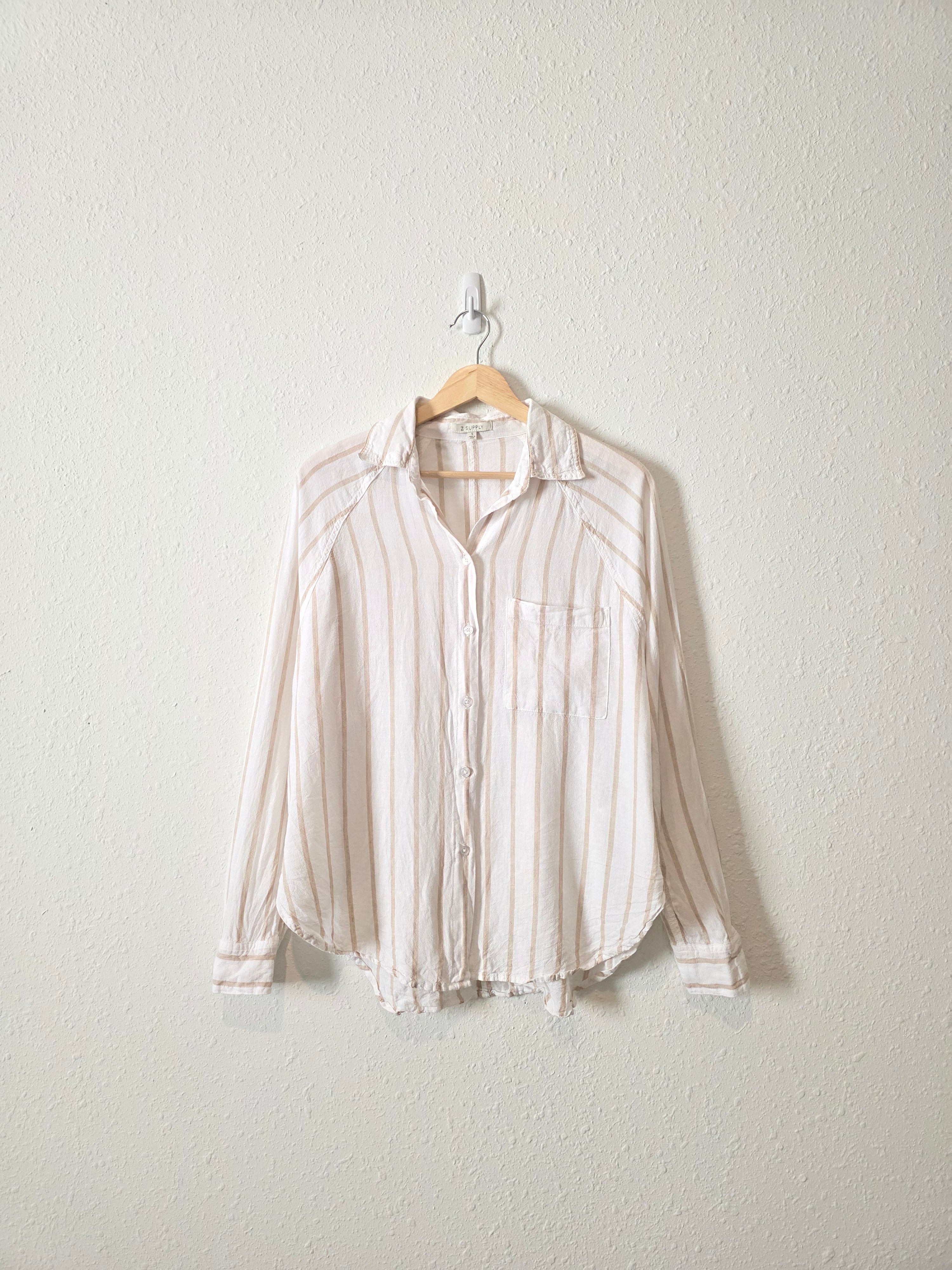 Z Supply Striped Linen Button Up (S)