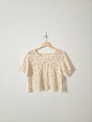 Floral Crochet Cotton Top (S)