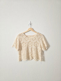 Floral Crochet Cotton Top (S)