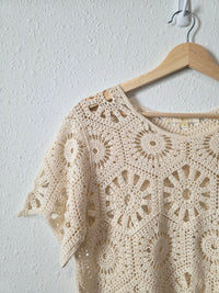 Floral Crochet Cotton Top (S)