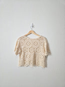 Floral Crochet Cotton Top (S)