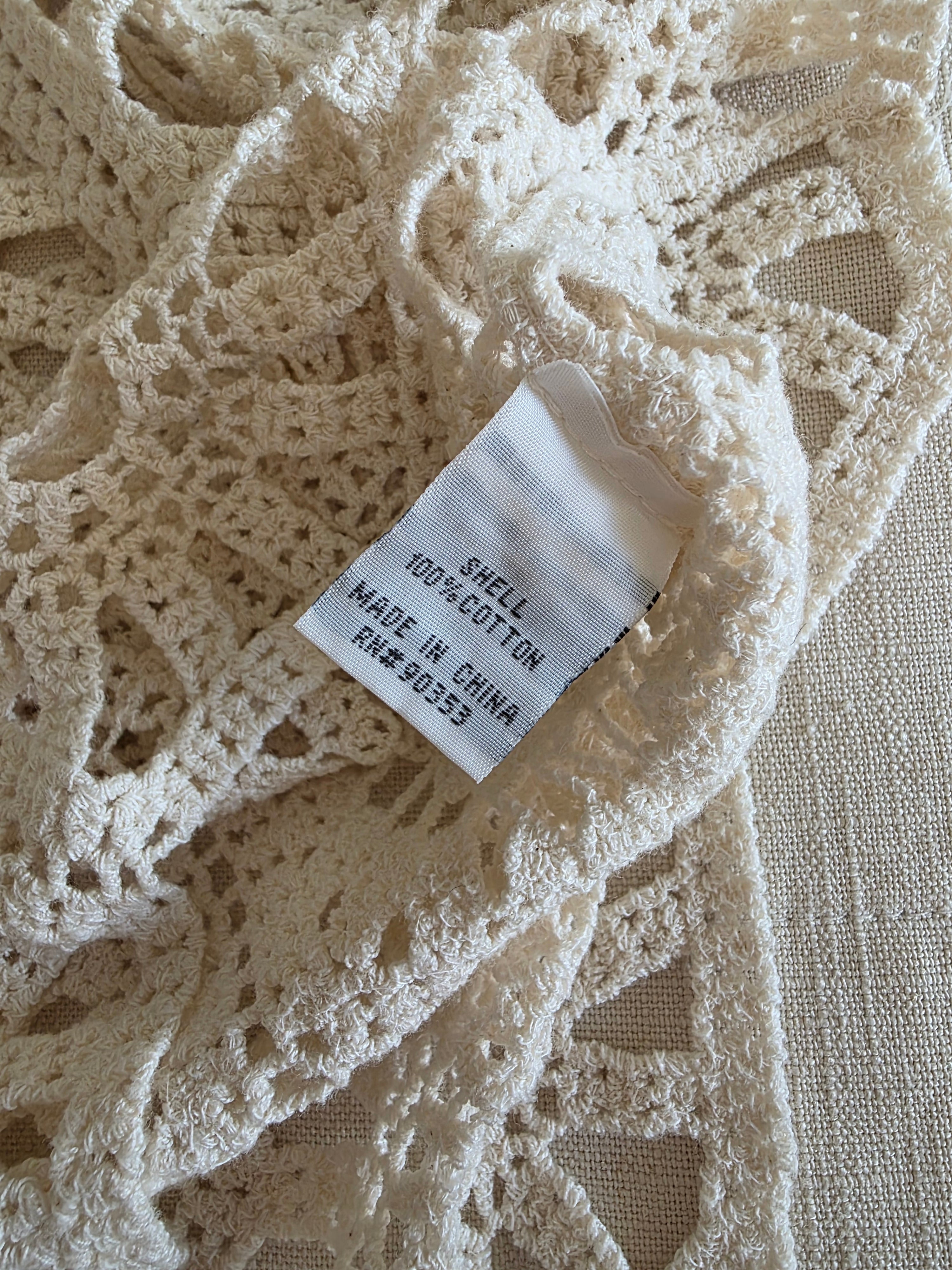 Floral Crochet Cotton Top (S)