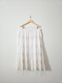 White Tiered Midi Skirt (16W)