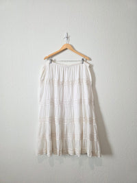 White Tiered Midi Skirt (16W)