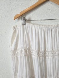 White Tiered Midi Skirt (16W)