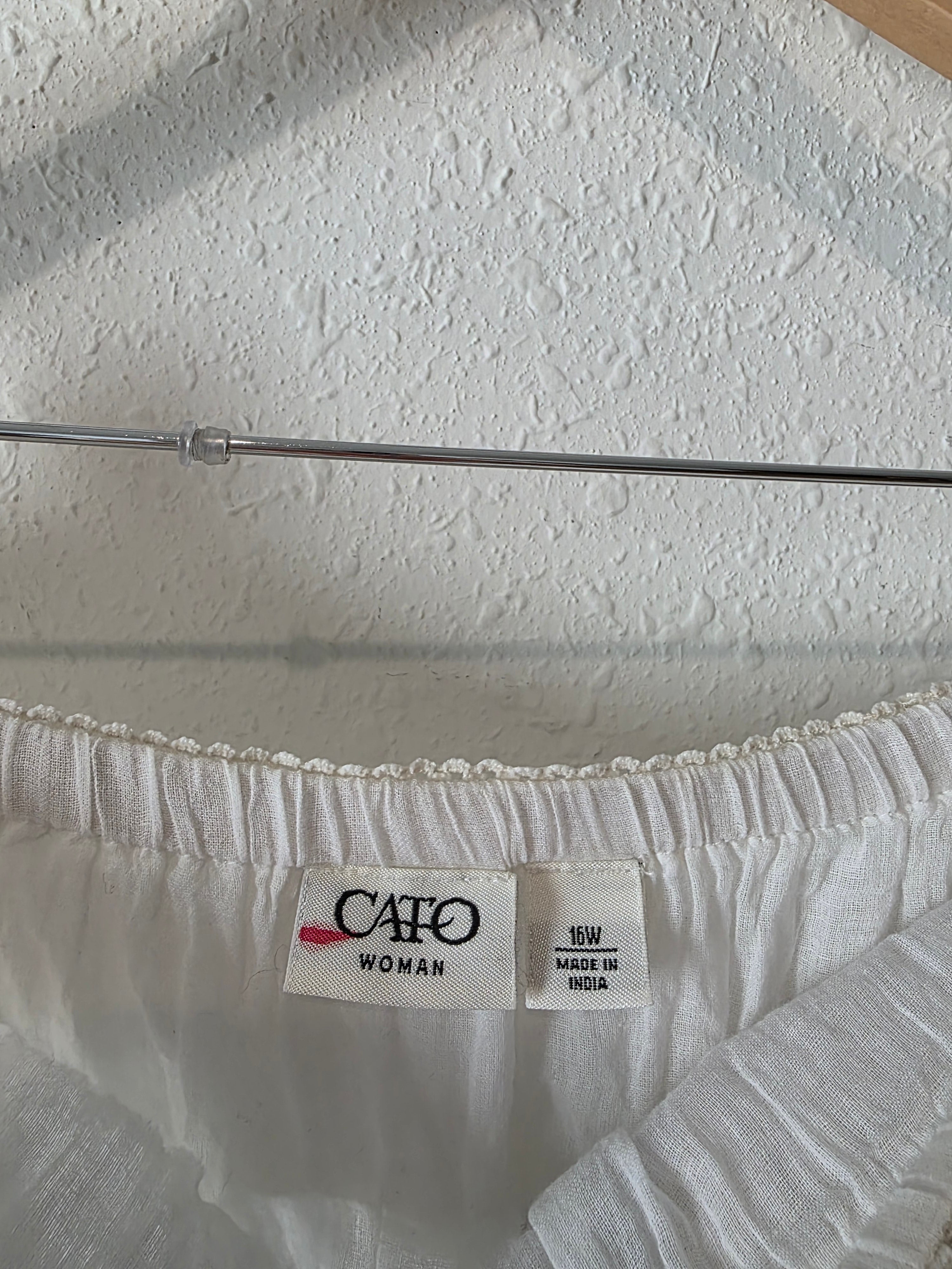 White Tiered Midi Skirt (16W)