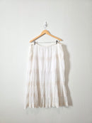 White Tiered Midi Skirt (16W)