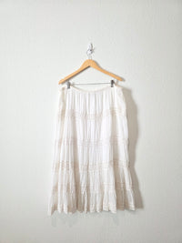 White Tiered Midi Skirt (16W)