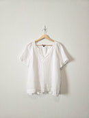 J.Crew White Linen Top (M)