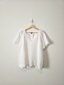 J.Crew White Linen Top (M)
