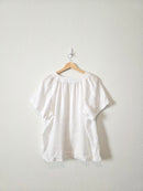 J.Crew White Linen Top (M)