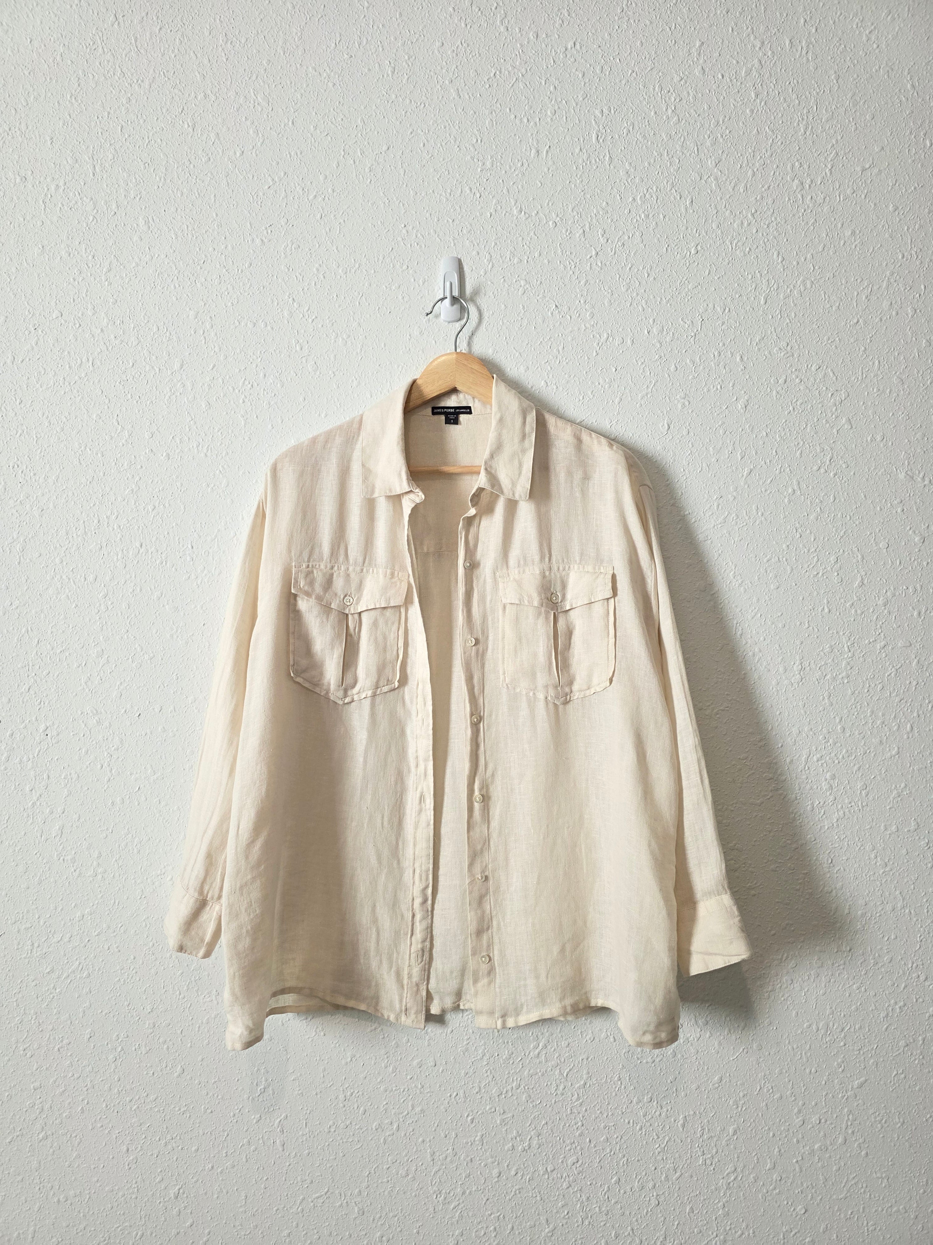 James Perse Linen Button Up (S)
