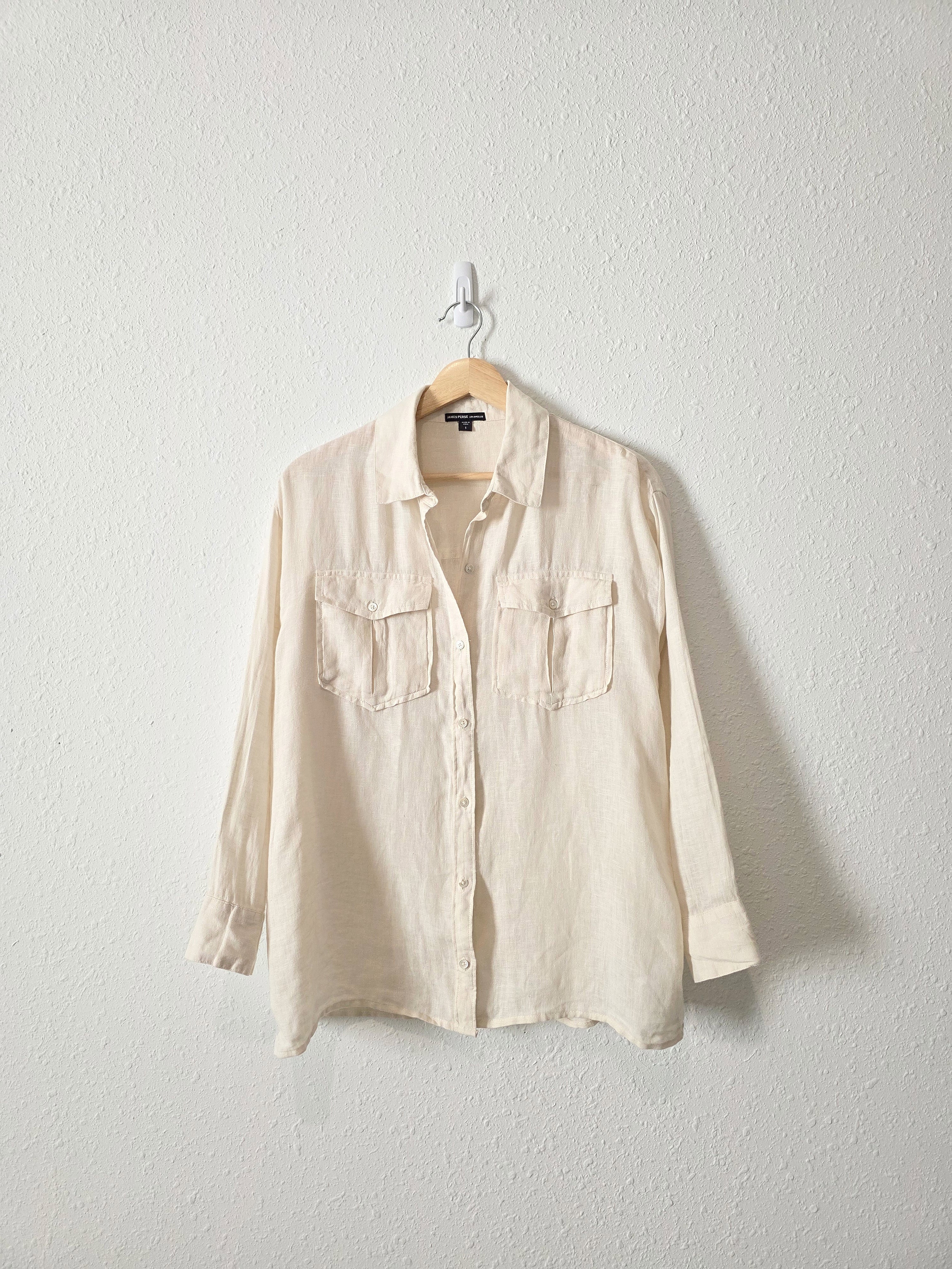 James Perse Linen Button Up (S)