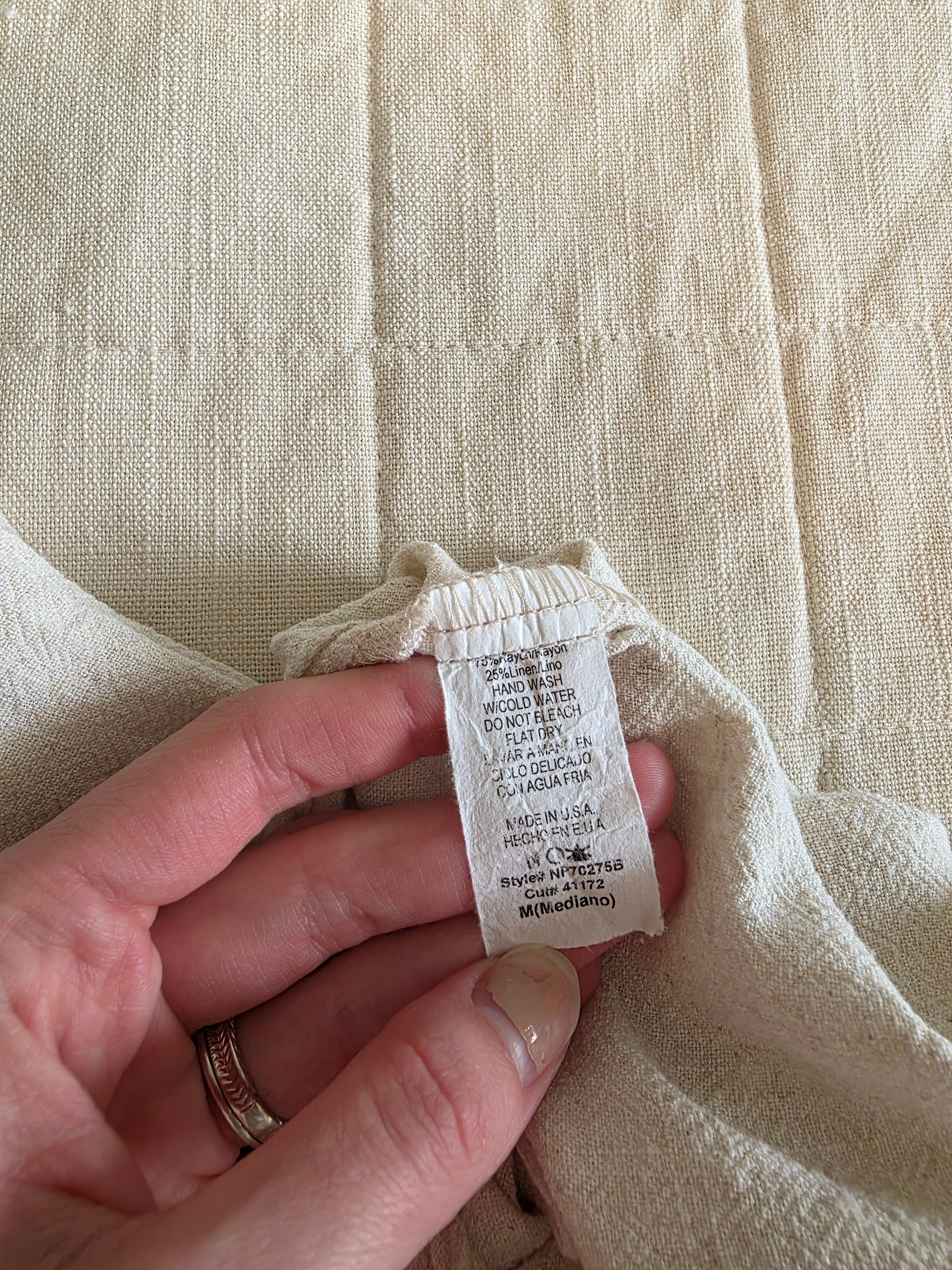 Oat Linen Blend Pants (M)