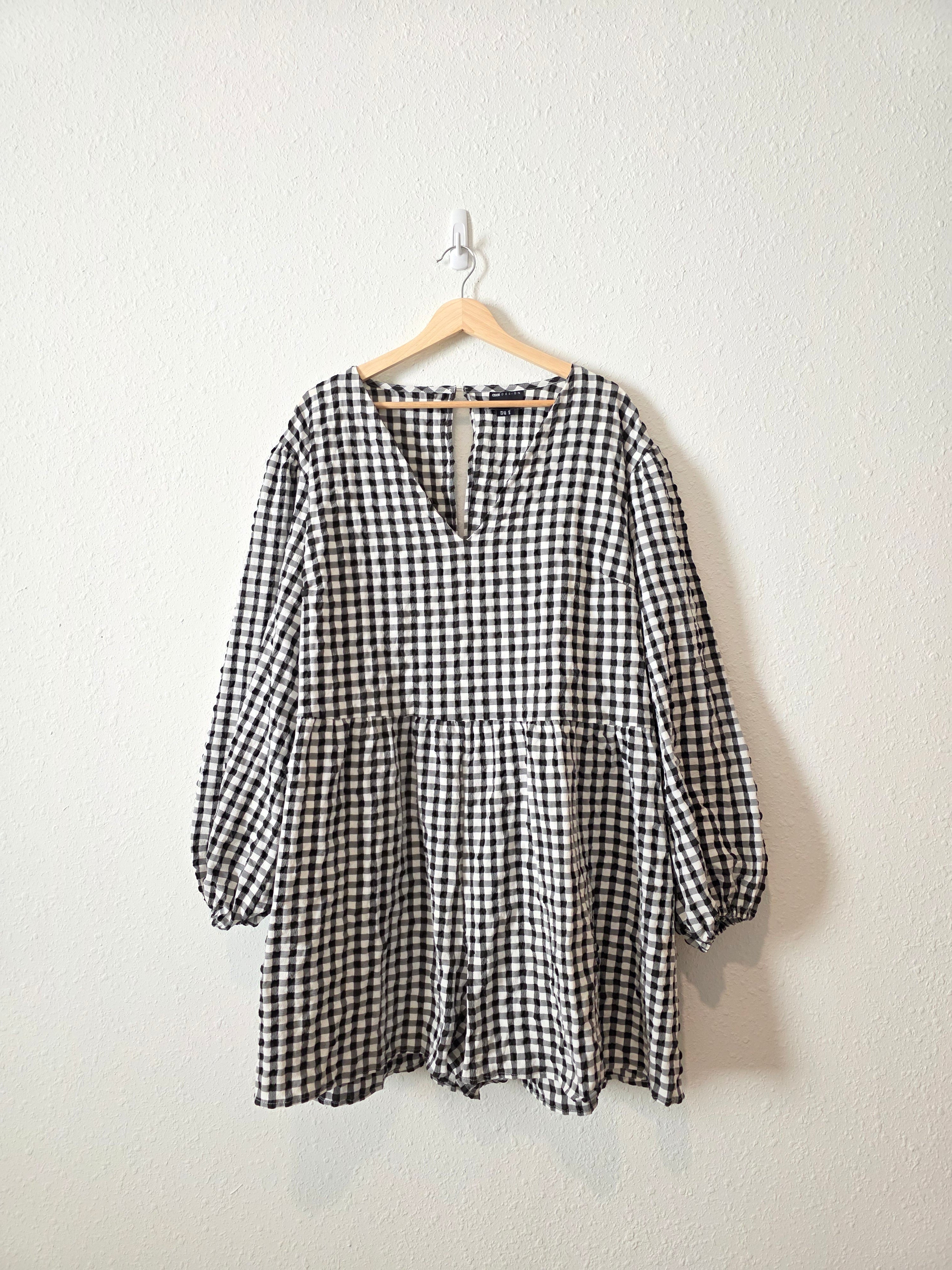 Asos Gingham Puff Sleeve Romper (18)