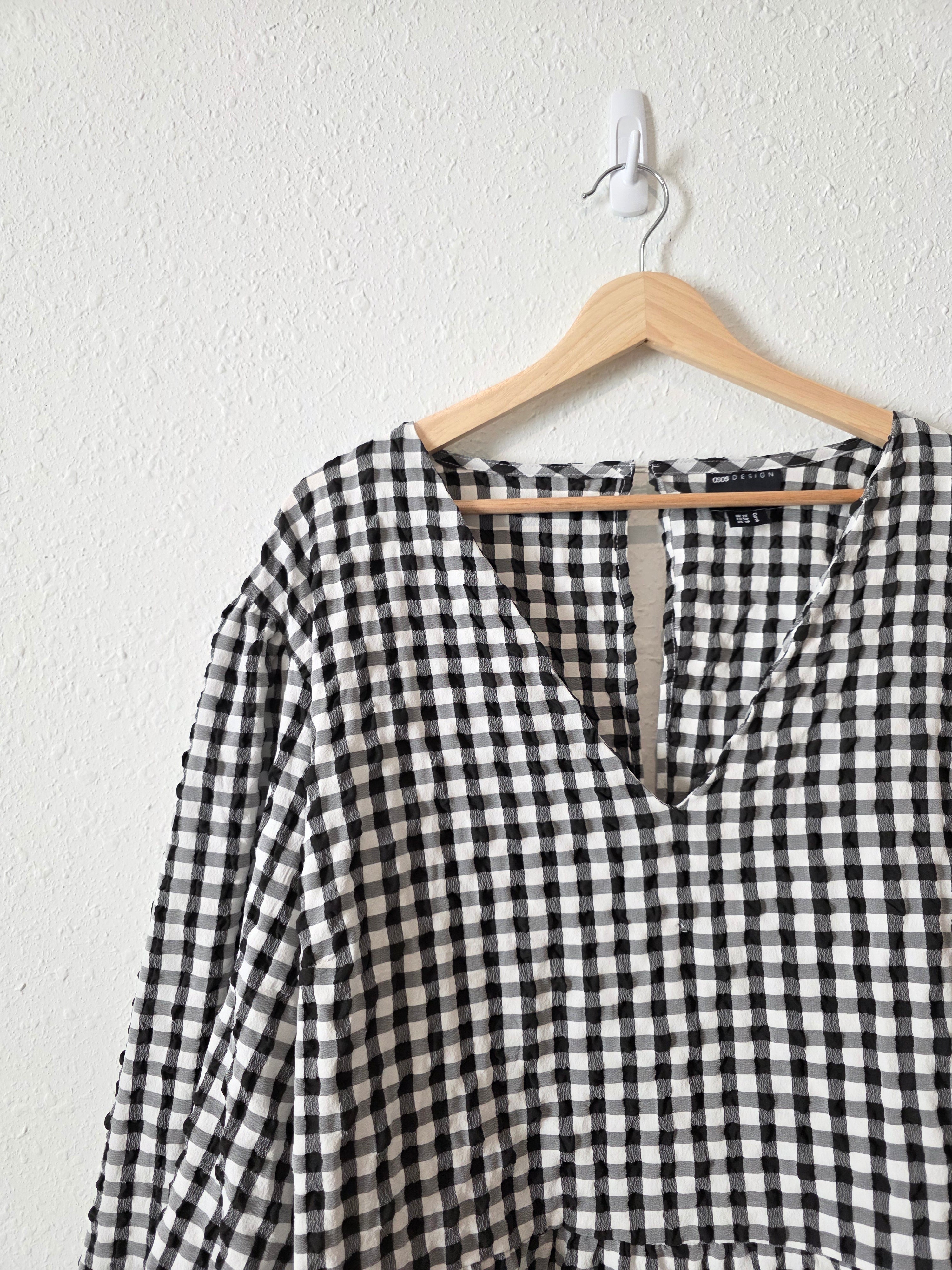 Asos Gingham Puff Sleeve Romper (18)