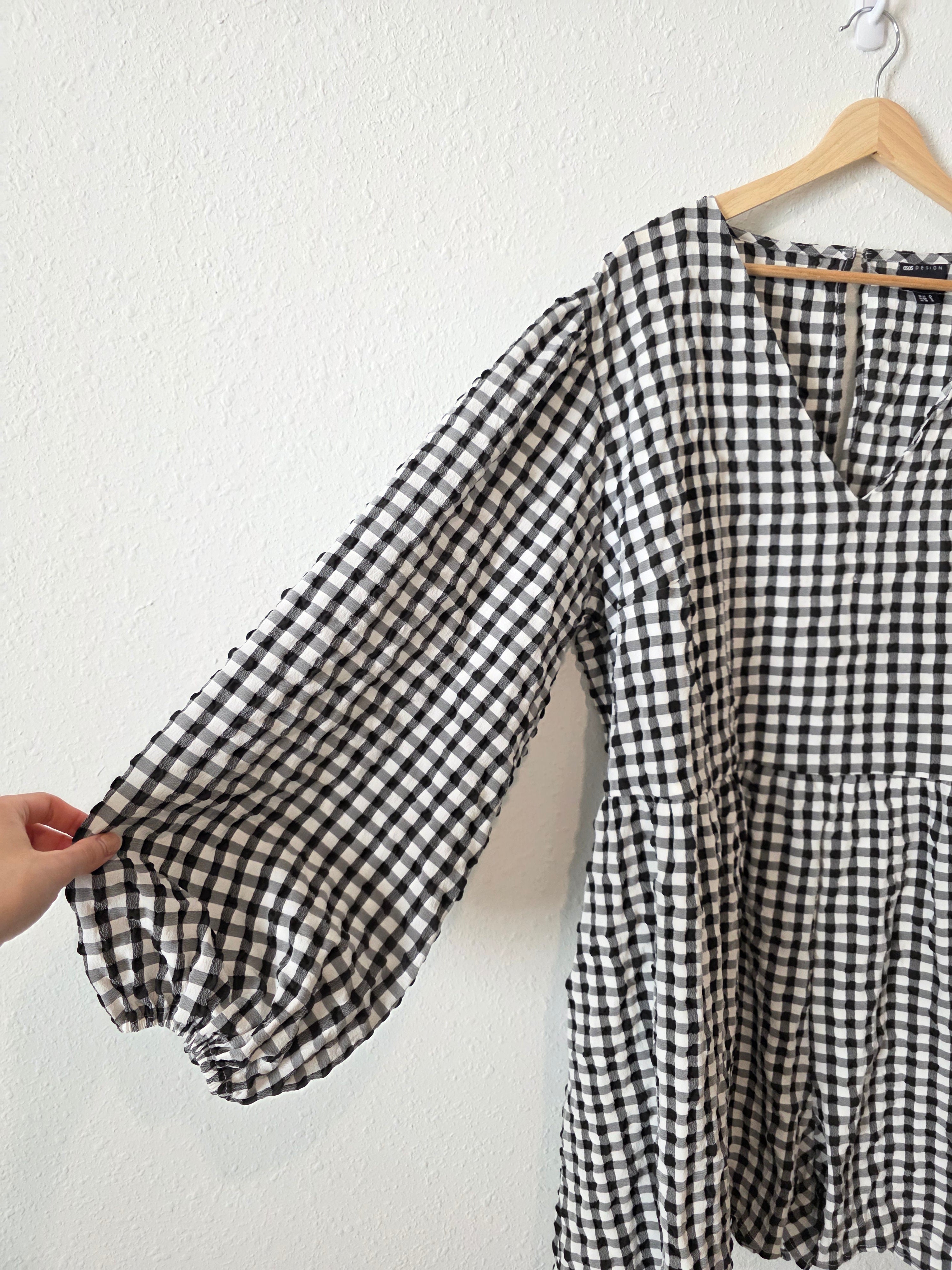 Asos Gingham Puff Sleeve Romper (18)