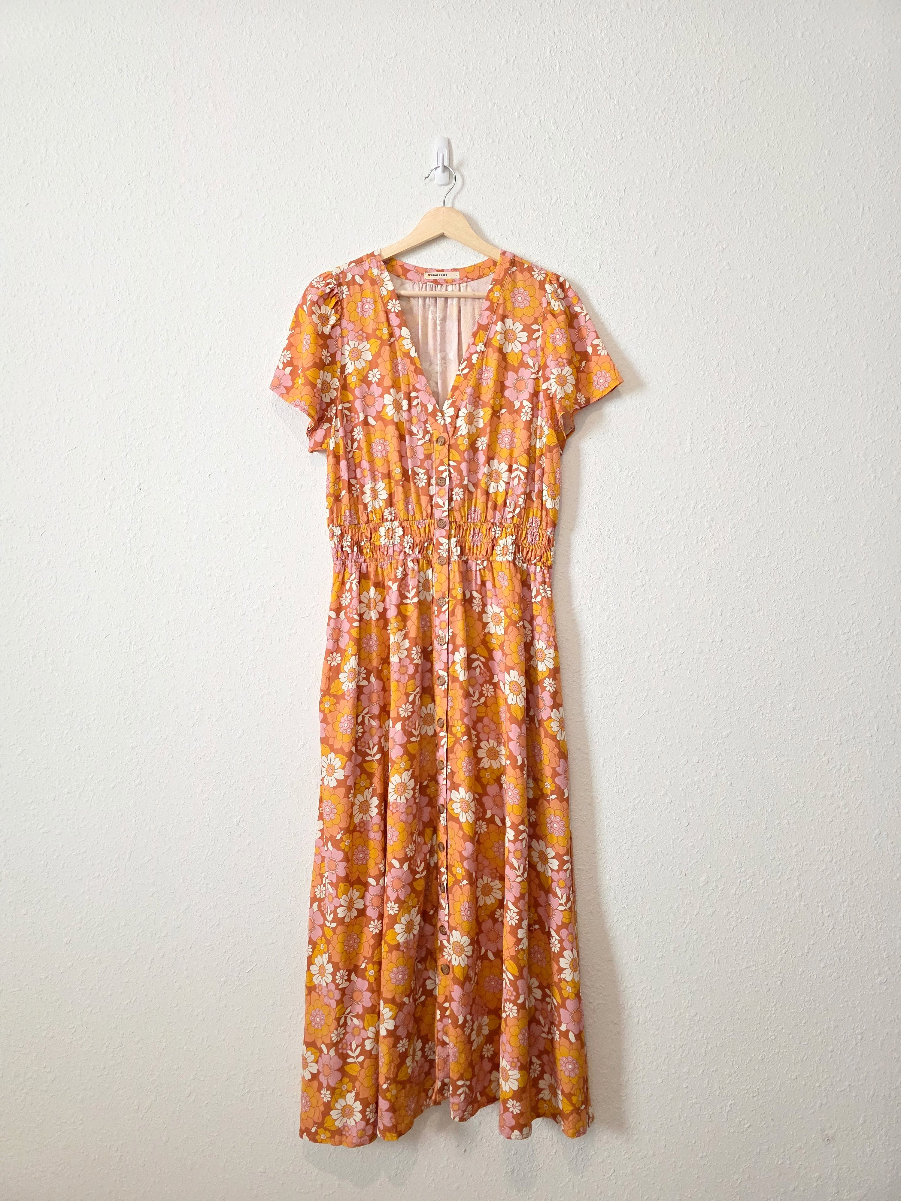 Marine Layer Colorful Floral Dress (L)