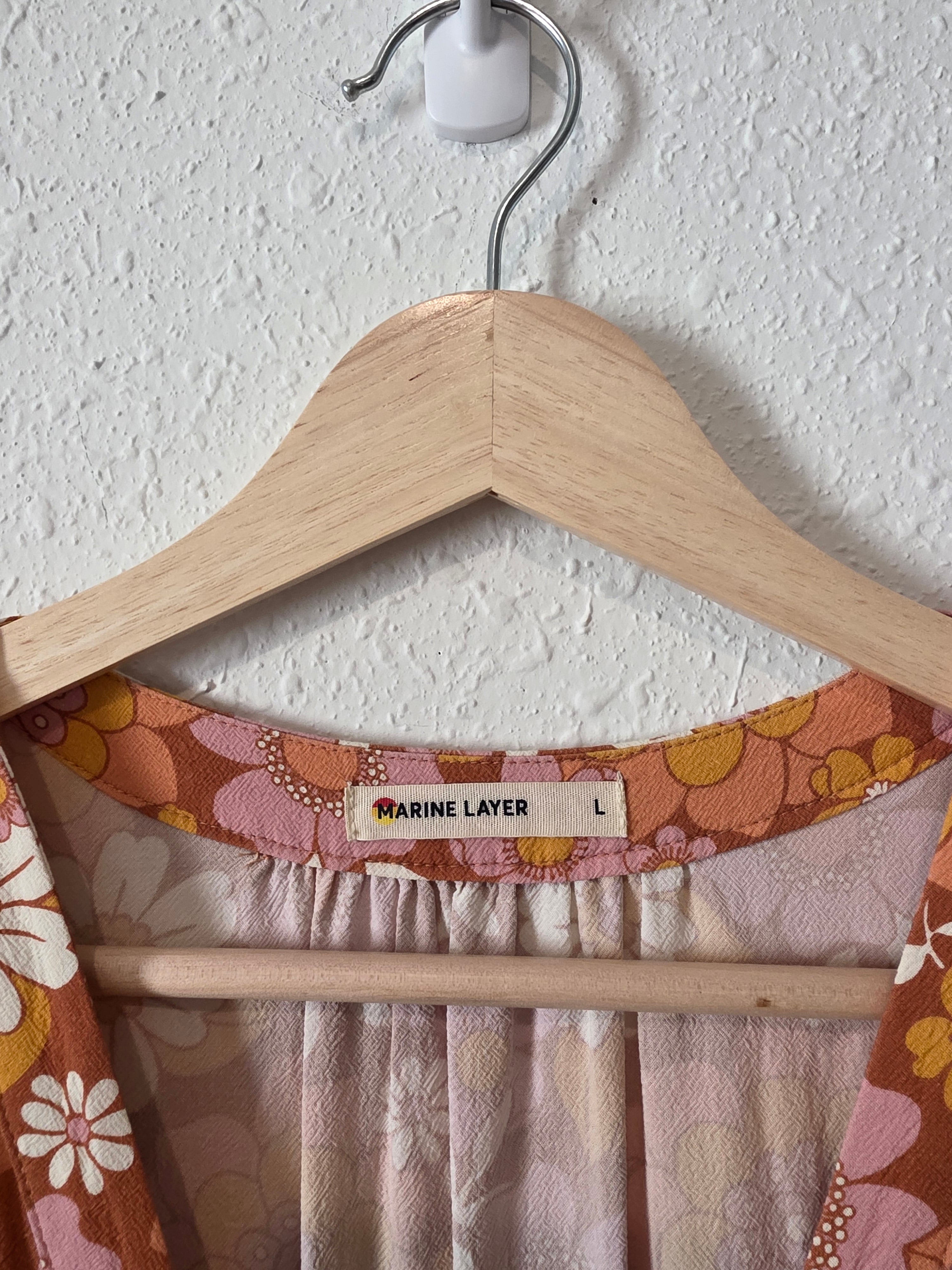 Marine Layer Colorful Floral Dress (L)