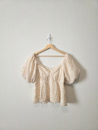 Altar'd State Floral Puff Sleeve Top (M)