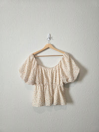 Altar'd State Floral Puff Sleeve Top (M)